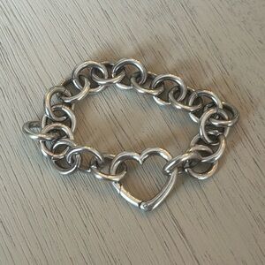 Sterling silver heart charm bracelet